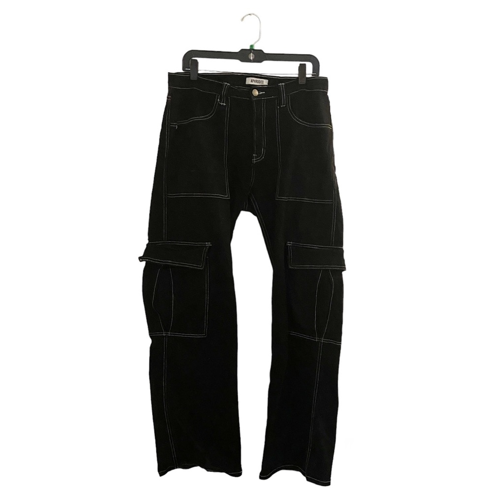 Hot Topic Y2K Aphrodite Carpenter Streetwear Pants Black Cotton Unisex 34Wx32L